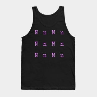 Pink Typewriter Letter N Tank Top